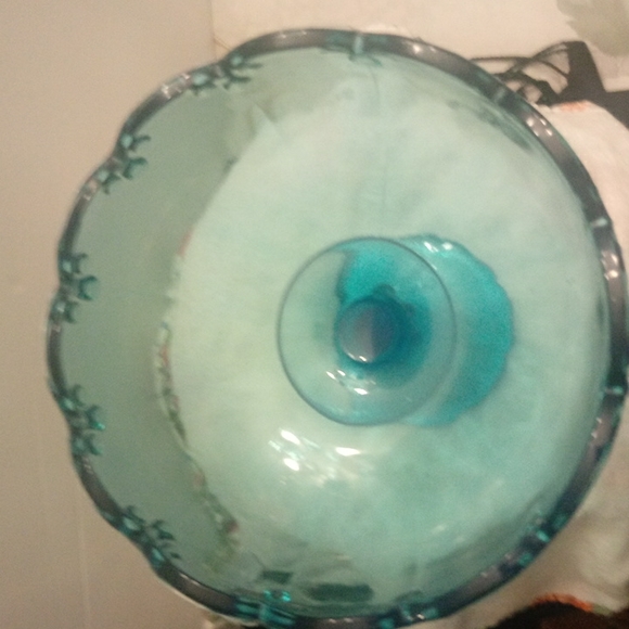 Blue pressed glass dish - Picture 5 of 5